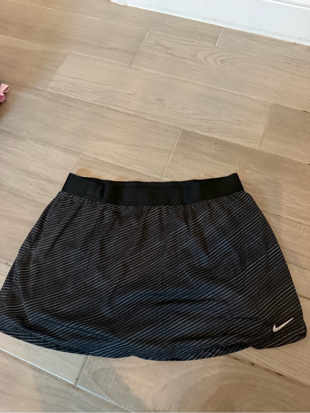 Nike Black Diagonal-Stripe Performance Skirt
